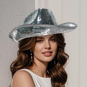 Sombrero de Vaquero/Vaquera con Bola de Discoteca de Cristal al por Mayor de Fábrica - ¡Venta Caliente para Fiestas de Cumpleaños y Despedidas de Soltera! - Product Image 2