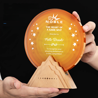 Nouveau trophée en bois noble, plaque de récompense en verre personnalisée pour la reconnaissance des employés, événements sportifs, cadeau d'anniversaire, vente en gros
