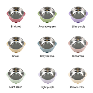 Eco Friendly Toddler Divided Plate Removable Silicone Sleeve Stainless Steel Kids Dishwasher Safe <b>Microwave</b> - Product Image 3