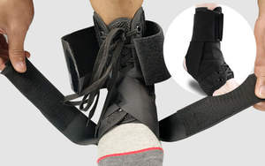 टखने के स्पाइस से सुरक्षा और रिकवरी के लिए स्थिर पट्टियों के साथ संपीड़न टखने के ब्रेस को फीता - Product Image 4