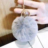 Vente chaude Cheer Coeur Porte-clés Moelleux Porte-clés Pompon Gland Pompon Boule Pom Pom Porte-clés