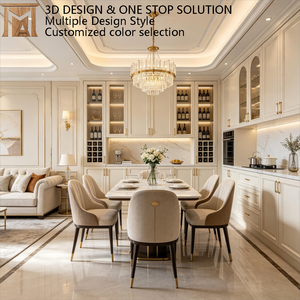 Villa de style français moderne, <span class=keywords><strong>en</strong></span> contreplaqué, écologique, avec plan de travail <span class=keywords><strong>en</strong></span> marbre, système de rangement à fermeture douce, armoires de cuisine sur mesure de qualité E0 - Product Image 2