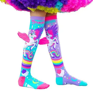 Over the knee 3d cartoon girl tube socks sex fashion children cartoon comic cotton long socks for girls knee