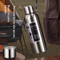 Grande gourde isotherme en acier inoxydable de 750 ml, isolation thermique de 24 à 36 heures, portable pour le camping et les activités de plein air