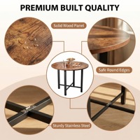 Table à manger pliante de style farmhouse, table de cuisine ronde en bois avec plateau rabattable, tables compactes de style mid-century, petite table à manger pour 2 à 4 personnes