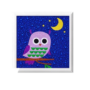 Kit de Peinture Diamant Complet Hibou Animal, Points de Diamant en Cristal, Pendentif, Artisanat Fait Main - Product Image 1