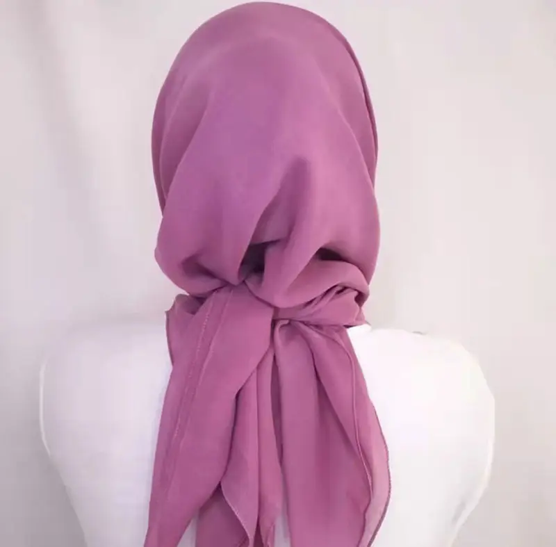 Groothandel Pure 110*110Cm Viscose Hijab Sjaal Malaysian Moslim Vrouwen Hijaabs Sjaal Effen Vierkante Katoenen Hijab Qk232