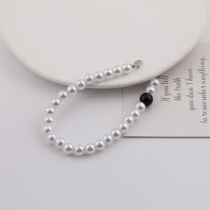 Cordón de Cadena de Perlas con Cierre de Langosta de Doble Cabeza de Resina Plástica, Accesorios de Joyería para Correa de Teléfono Móvil DIY, Colores Aleatorios - Product Image 4