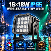 Lampu LED Par Bertenaga Baterai IP65 16x18W RGBWA UV 6in1 Wireless DMX Wash Uplight untuk Sewa Acara Pernikahan
