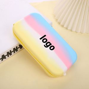 Bolsa de Silicona Ecológica para Almacenamiento de Cables, Lápices y Artículos de Papelería, Diseño Cuadrado Macaron, para Regreso a Clases - Product Image 1