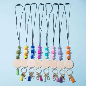 สร้อยคอพวงกุญแจจี้ซิลิโคนหลากสีแบบขายส่ง พร้อมป้ายชื่อสำหรับครู พยาบาล และสายคล้องบัตร - Product Image 1