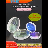 Lentille de collimation laser à fibre DMK D16F60/D20F150/SUP20S/21T/23S en silice fondue au quartz, lentille plano-convexe pour soudage laser