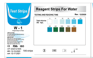 Công nghiệp chloine trong nước thử nghiệm, cao phạm vi 0-2000 <span class=keywords><strong>ppm</strong></span> miễn phí Clo nước kiểm tra dải - Product Image 6
