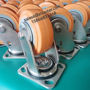 4 5 6 8 Zoll hohe Last 200-400 KGS A40 Gusseisenkern kariert PU-Fläche drehbar Schwerlast-Radschleifer Radschloss OEM-Betrieben - Product Image 6