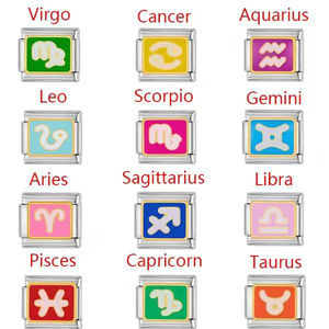 <span class=keywords><strong>LAMOON</strong></span> Mignon Mini Étoile Perles Colorées CZ Pendentif Italien Charms Link pour Bracelet en Acier Inoxydable 9mm DIY Jewelry Fashionable - Product Image 4