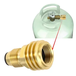 Propana Adaptor Kuningan Padat Regulator Valve Safety POL Ubah Ke QCC1/Type1 untuk Outdoor BBQ Kompor