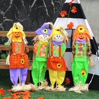 Halloween-Dekorationen: Vogelscheuchen aus Stroh und Stoff – Groß, Mittel, Klein – Niedliche Requisiten für Geisterfest, Bar-Party, Spukhaus, Ländliche Szenerie