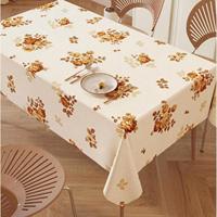 Nappe Rectangulaire Imprimée Fleurs Romantiques en PVC Imperméable, Taille Personnalisée, Anti-Plis, Écologique pour Usage Domestique