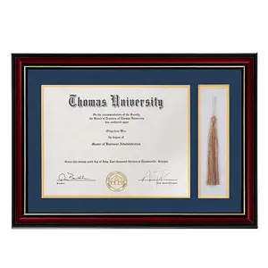 Marco de certificado A4 Documento Marco de diploma de graduación multicolor Certificado A4 de madera con vidrio y 5 tipos de alfombrillas