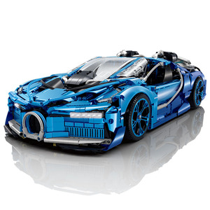 Ensemble de blocs de construction de voiture de sport hyper bleue 1:8, 3868 pièces, plastique ABS, modèle de voiture de course technique compatible avec les briques GANRAKU - Product Image 1