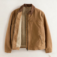 Veste rétro matelassée unisexe en coton 100% de style américain, fermeture éclair haute, pour le printemps, l'automne, la chasse, usage décontracté, pour homme