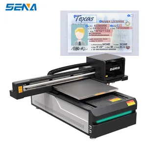 Printer flatbed UV bisnis kecil 60*90CM printer inkjet digital untuk cangkir ID Carmack mesin cetak kaca kayu akrilik