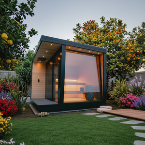Sauna Exterior Cuadrada Negra Eco para 6-8 Personas, con Calefactor de 6KW, Iluminación LED, Vapor de Cedro, Infrarrojos, Seca, con <span class=keywords><strong>Ducha</strong></span> - Product Image 5