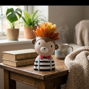 Resin Crafts Cartoon Animal Flower Pot Cute <strong>Planter</strong> Succulent Pot Desktop Decor Home Office Shelf Ornament Adorable <strong>Gift</strong> - Product Image 4