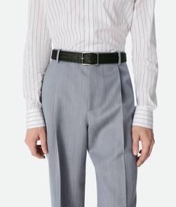 Cinturón de Cuero Genuino Tejido Intreccio para Hombre Bottega BV 2026, Cinturón de Lujo con Hebilla de Pin, Estilo de Diseñador, Veneta - Product Image 2