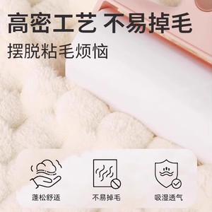 Albornoz con estampado de nubes para mujer, forro polar grueso con capucha, bolsillo y cinturón para uso en el hogar y spa, blanco, azul, rosa - Product Image 3