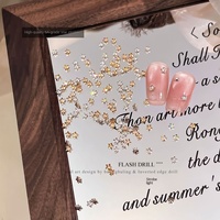 Mini étoiles scintillantes en zircon pour nail art, décorations d'ongles portables à dos plat de forme irrégulière, blanc champagne