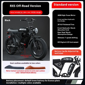 Vélo tout-terrain à double usage 48V 750W sans balais, cadre en acier à haute teneur en carbone, batterie lithium à moyeu arrière, pour adultes, modèle JYOP-PGRXS Rear H - Product Image 6