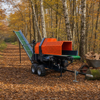 Fendeuse de bûches à essence, processeur de bois de chauffage, machine à couper les arbres avec convoyeur pour usage agricole et forestier