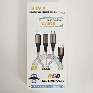 Cable DE DATOS RGB 3 en 1 luz LED Cable USB de carga rápida 1M 1,2 m 6A tipo C cargador de teléfono móvil para coche para iPhone Android IOS - Product Image 6