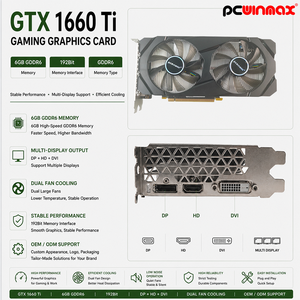 PCWINMAX OEM/ODM GTX 1660 <span class=keywords><strong>Ti</strong></span> 6GB GDDR6 192Bit Dual-Fan การ์ดจอเกมมิ่ง PCIe ขายส่งจำนวนมากสำหรับผู้ประกอบระบบคอมพิวเตอร์ตั้งโต๊ะแบบกำหนดเอง - Product Image 1