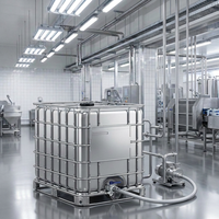 Réservoir de stockage IBC en acier inoxydable, conteneur sanitaire pour liquides, baril industriel en vrac