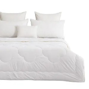 Home collection Courtepointes certifiées de marque en laine Anti-allergie-Régule la température blanc matelassé Couette en laine australienne 100%