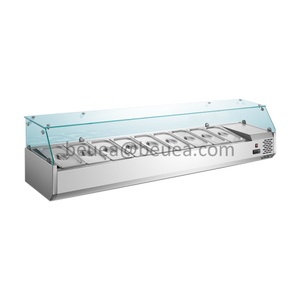 GN1/4 2m 10Pans Pizza Prep Table Réfrigérateur Réfrigéré Comptoir Bar Fruits Salade Réfrigérateur <span class=keywords><strong>Vitrine</strong></span> <span class=keywords><strong>Vitrine</strong></span> - Product Image 1