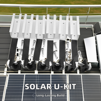 Mini support de montage sans rail en U anodisé pour panneau solaire, kit d'installation facile pour carport, toit en métal IBR, système solaire, vent