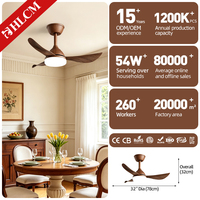 Ventilateur de plafond LED en métal à 3 pales de 32 pouces avec lustre intégré, moteur DC, télécommande, fonctionnement silencieux, IRC 90, style Mid-Century