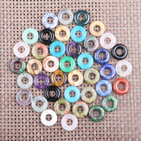 Pendentif en pierre précieuse de 20 mm en forme de donut, poli et fini, motif boucle de paix, pour décoration intérieure et fabrication de bijoux DIY – Tendance et créatif