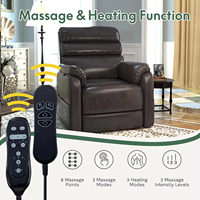 Fauteuil inclinable électrique moderne avec fonction de massage, idéal pour personnes âgées, convertible en lit entièrement plat
