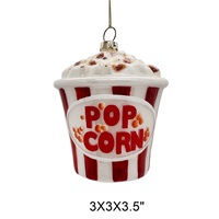 Ornement de Noël personnalisé de style nouveau, ornement en verre soufflé, hamburger, pizza et popcorn irréguliers, décoration intérieure de la crèche