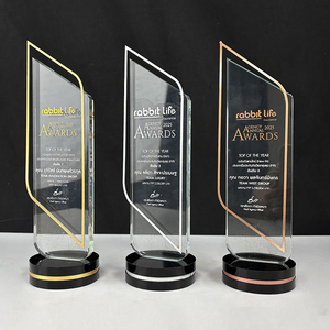 Custom <strong>Engraved</strong> Gold Silver Copper Plate Crystal Trophy Glass Award Crystal Trophy <strong>Plaque</strong> - Product Image 3