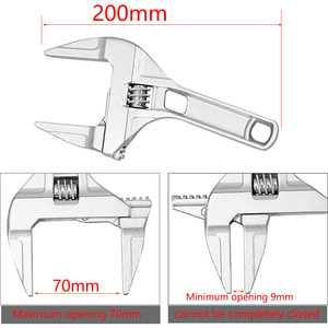 1pc Short Shank Large Opening Bathroom Wrench Tool Aluminum Alloy Adjustable Universal <strong>Snap</strong> Wrench <strong>Spanner</strong> Repair <strong>Set</strong> Tools - Product Image 5