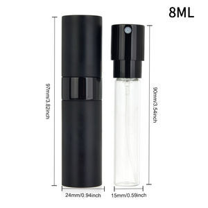 <span class=keywords><strong>Atomizador</strong></span> de Perfume Recargable de Viaje, Mini Dispensador de Perfume Giratorio de Aluminio con Botella de Vidrio de 5ml 8ml 10ml 20ml - Product Image 2