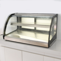 Nouveau produit vitrine de refroidissement de pâtisserie, rectangle en verre, présentoir de gâteaux à base de marbre