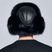 Gorro de Piel Auténtica al por Mayor, Gorro Ruso Ushanka de Piel de Zorro Natural, Gorro de Invierno Grueso y Cálido con Orejeras, Gorro de Piloto con Orejeras para Hombre