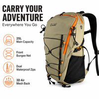 Sac à dos de camping imperméable de haute qualité 25L pour femmes et hommes, ergonomique, respirant, sac à dos de jour personnalisé OEM, léger, pour la randonnée