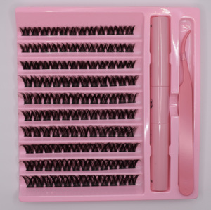 Pestañas Naturales Hechas a Mano de Primera Calidad, Pestañas en Racimo para Uso Diario, Realistas, Grosor de 0.07 mm, Fibra Suave, Pestañas Individuales, Kit Barely - Product Image 2